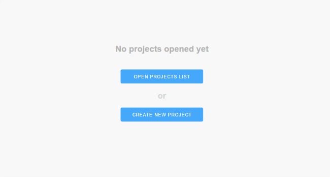 chose your project in fluid ui